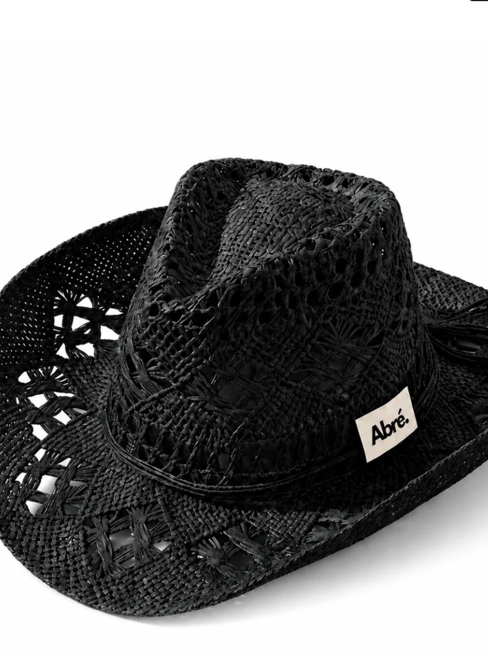 ABRE’ Black Woven Straw  Hat and matching woven bag